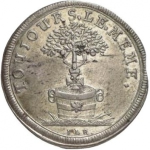 Реверс монеты Бранденбург-Байрейт, ¹⁄₁₂ талера, 1726, Смерть Георга Вильгельма /без номинала/