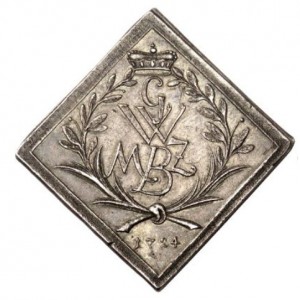 Аверс монеты Бранденбург-Байрейт, ½ талера, 1724, Стрельба по птицам /дата на аверсе/
