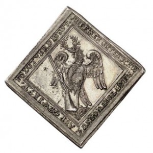 Реверс монеты Бранденбург-Байрейт, ½ талера, 1724, Стрельба по птицам /дата на аверсе/