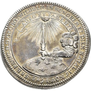 Аверс монеты Бранденбург-Байрейт, 1 талер, 1679, Рождение Принца Георга Вильгельма