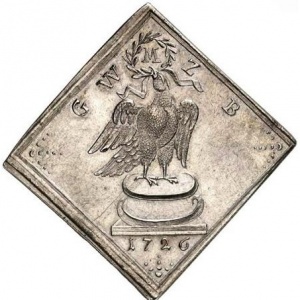 Аверс монеты Бранденбург-Байрейт, 1 талер, 1726, Стрельба по птицам