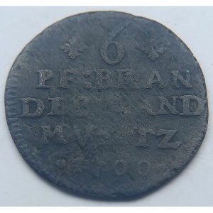 Реверс монеты Бранденбург-Пруссия, 6 пфеннигов, 1694-1700, Отметка монетного двора "LCS" - Берлин