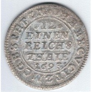Реверс монеты Бранденбург-Пруссия, ¹⁄₁₂ талера, 1689-1695