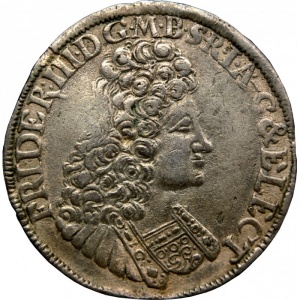 Аверс монеты Бранденбург-Пруссия, ⅔ талера, 1689-1695, Отметка МД "ICS" - Магдебург