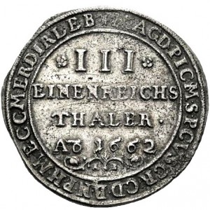 Реверс монеты Бранденбург-Пруссия, ⅓ талера, 1662-1664