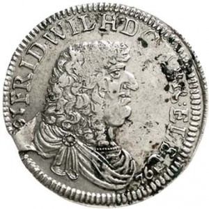 Аверс монеты Бранденбург-Пруссия, ⅓ талера, 1674-1675, Отметка монетного двора "IA"