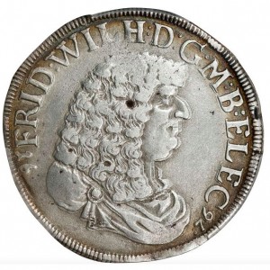 Аверс монеты Бранденбург-Пруссия, ⅔ талера, 1675-1677