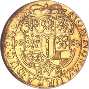 Реверс монеты Бранденбург-Пруссия, 1 дукат, 1661-1663