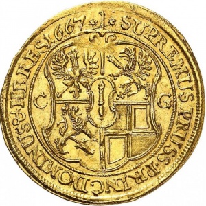 Реверс монеты Бранденбург-Пруссия, 1 дукат, 1664-1667