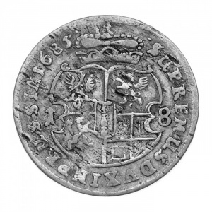 Реверс монеты Бранденбург-Пруссия, 18 грошей, 1685-1686