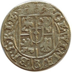 Аверс монеты Бранденбург-Пруссия, 1/24 талера, 1625-1633, Надпись: "MONE NO(VA) DVC PRVS" на реверсе