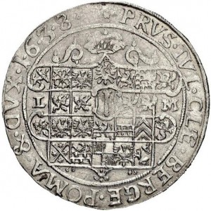 Реверс монеты Бранденбург-Пруссия, 1 талер, 1637-1639, Принц в выборной шапке