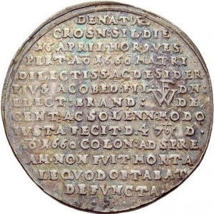Реверс монеты Бранденбург-Пруссия, 1 талер, 1660, Смерть матери Фридриха Вильгельма, Елизаветы Шарлотты