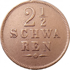 Реверс монеты Бремен, 2½ шварена, 1841-1866