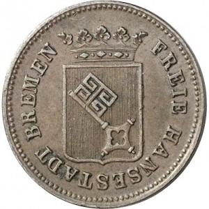 Аверс монеты Бремен, ½ гротена, 1841
