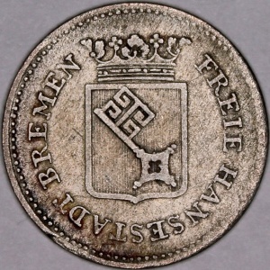 Аверс монеты Бремен, 1 гротен, 1840