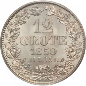 Реверс монеты Бремен, 12 гротенов, 1859-1860