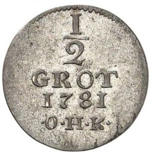 Реверс монеты Бремен, ½ гротена, 1781