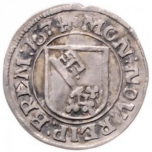 Аверс монеты Бремен, 1 гротен, 1674