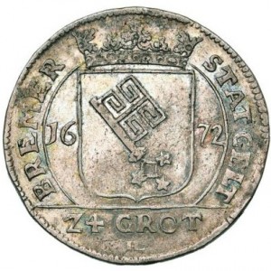 Аверс монеты Бремен, 24 гротена, 1658-1672