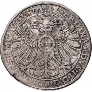 Реверс монеты Бремен, 1 талер, 1624, Ключ на щите на аверсе, длинное имя: "FERDINANDVS"