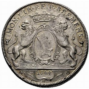 Аверс монеты Бремен, 1 талер, 1744