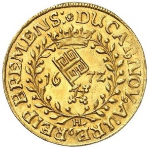 Аверс монеты Бремен, 1 дукат, 1672
