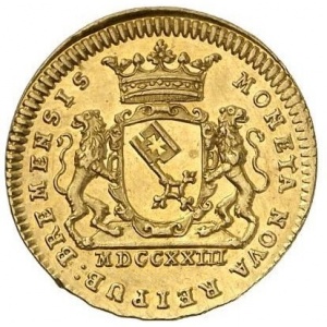 Аверс монеты Бремен, 1 дукат, 1723