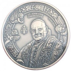 Реверс монеты Буркина-Фасо, 1500 франков, 2014, Канонизация Иоанна XXIII
