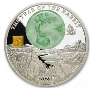 Реверс монеты Бурунди, 25 франков, 2023, Китайский гороскоп - Год кролика