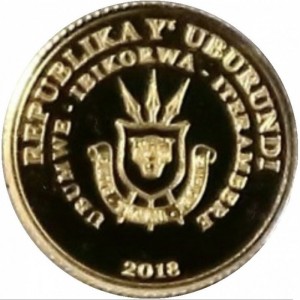 Аверс монеты Бурунди, 50 франков, 2018, Принцесса и лягушка