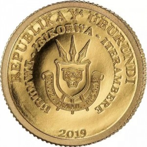 Аверс монеты Бурунди, 50 франков, 2019, Бременские музыканты