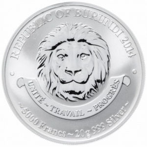 Аверс монеты Бурунди, 5000 франков, 2014, История авиации - Як-7Б