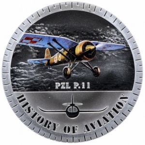 Реверс монеты Бурунди, 5000 франков, 2014, История авиации - PZL P.11