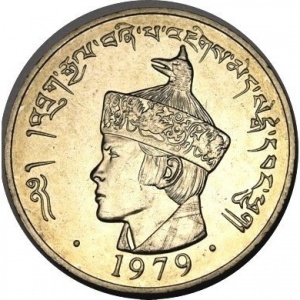 Аверс монеты Бутан, 3 нгултрума, 1979