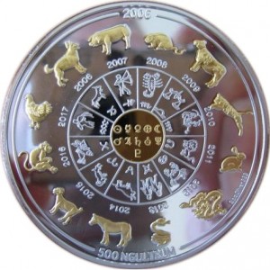 Реверс монеты Бутан, 500 нгултрумов, 2006, Знаки зодиака