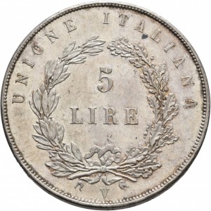 Реверс монеты Венеция, 5 лир, 1848