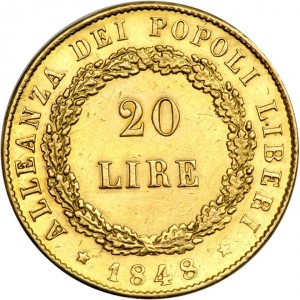 Реверс монеты Венеция, 20 лир, 1848