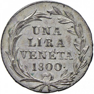 Реверс монеты Венеция, 1 лира, 1800