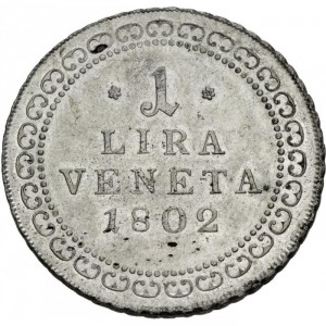 Реверс монеты Венеция, 1 лира, 1802