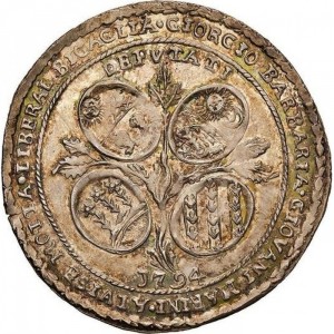 Реверс монеты Венеция, 1 озелла, 1794