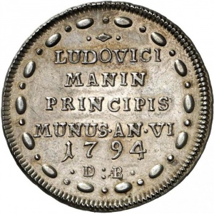 Реверс монеты Венеция, 1 озелла, 1794