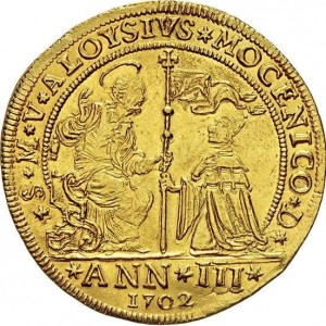 Аверс монеты Венеция, 1 озелла, 1702