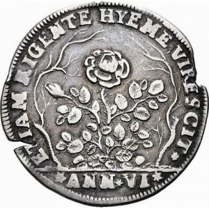 Реверс монеты Венеция, 1 озелла, 1705, Союз со швейцарскими кантонами