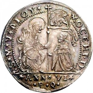 Аверс монеты Венеция, 1 озелла, 1727