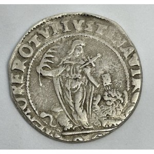 Реверс монеты Венеция, 80 сольдо, 1578, Инициалы минцмейстера внизу аверса