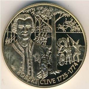 Реверс монеты Восточные Карибы, 2 доллара, 2003, Британские полководцы - Роберт Клайв