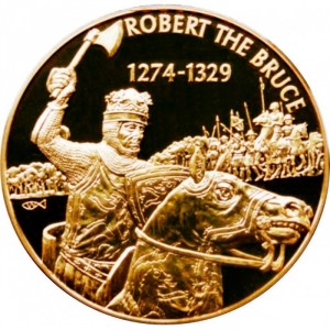 Реверс монеты Восточные Карибы, 2 доллара, 2004, Британские полководцы - Роберт I Брюс
