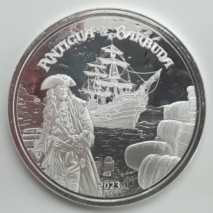 Реверс монеты Восточные Карибы, 2 доллара, 2023, Восточные Карибы - Антигуа и Барбуда