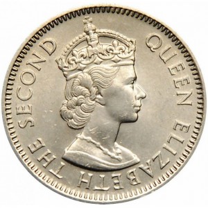 Аверс монеты Восточные Карибы, 25 центов, 1955-1965